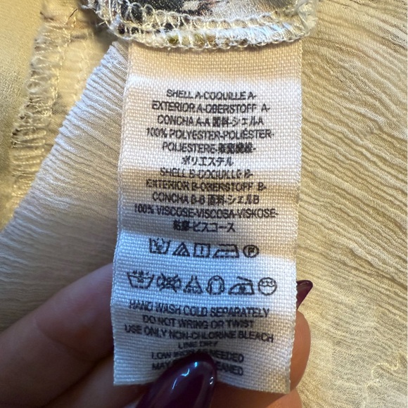 Free People Floral Boho Peasant Blouse – Cream Multicolor – Size M - Picture 4 of 5